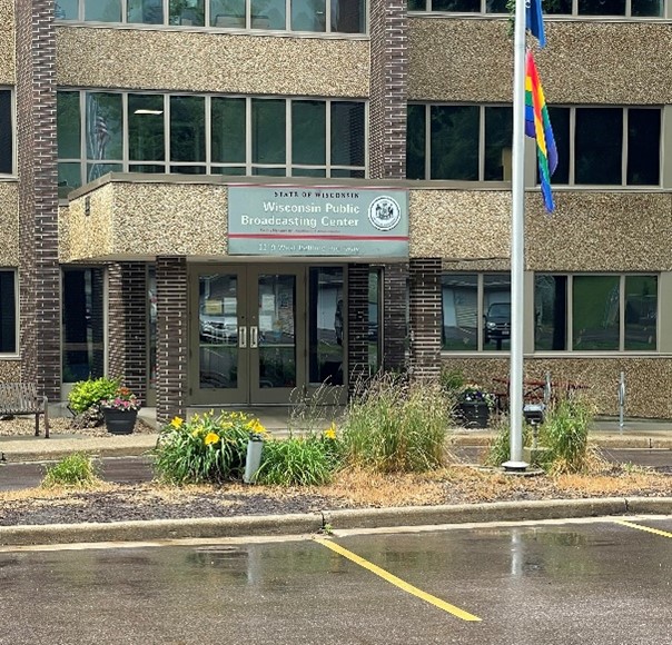 An image of the main entrance to our new building.