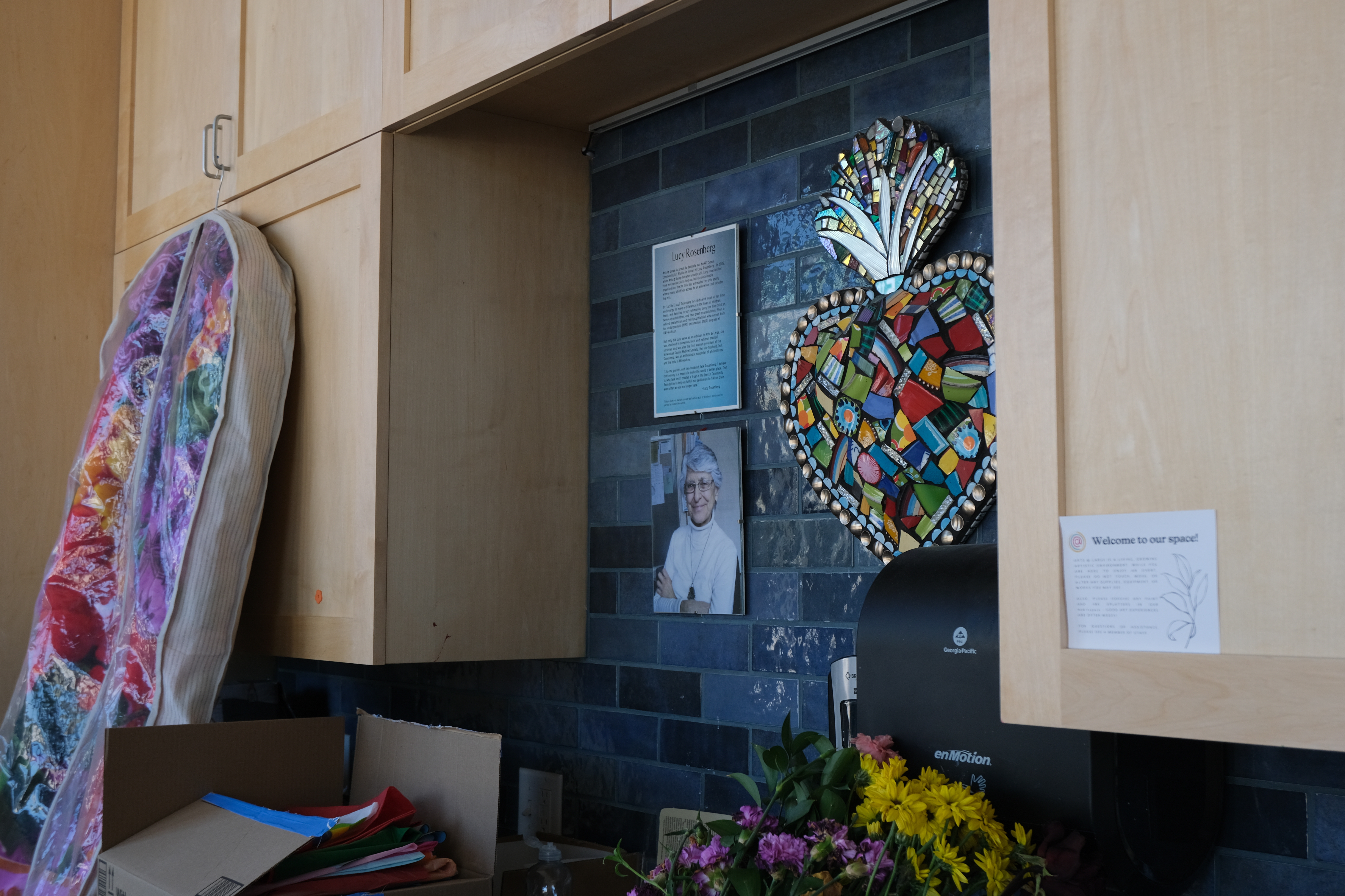 A photo of the artist in residence space at Arts @ Large