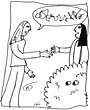 stick drawing of two people shaking hands