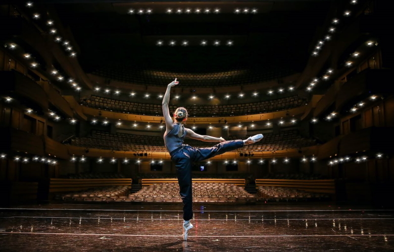 Dancer rehearsing at the Overture Center
